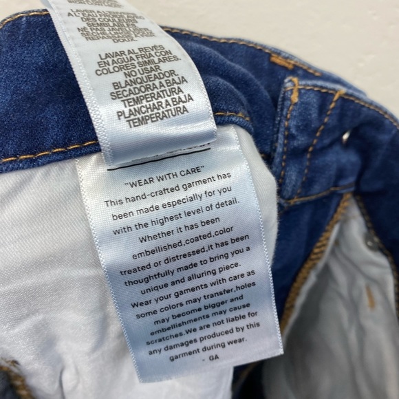 Good American Denim Jeans Good Leg Crop Distressed Skinny Jeans Blue Size 25 NWT - Picture 10 of 16